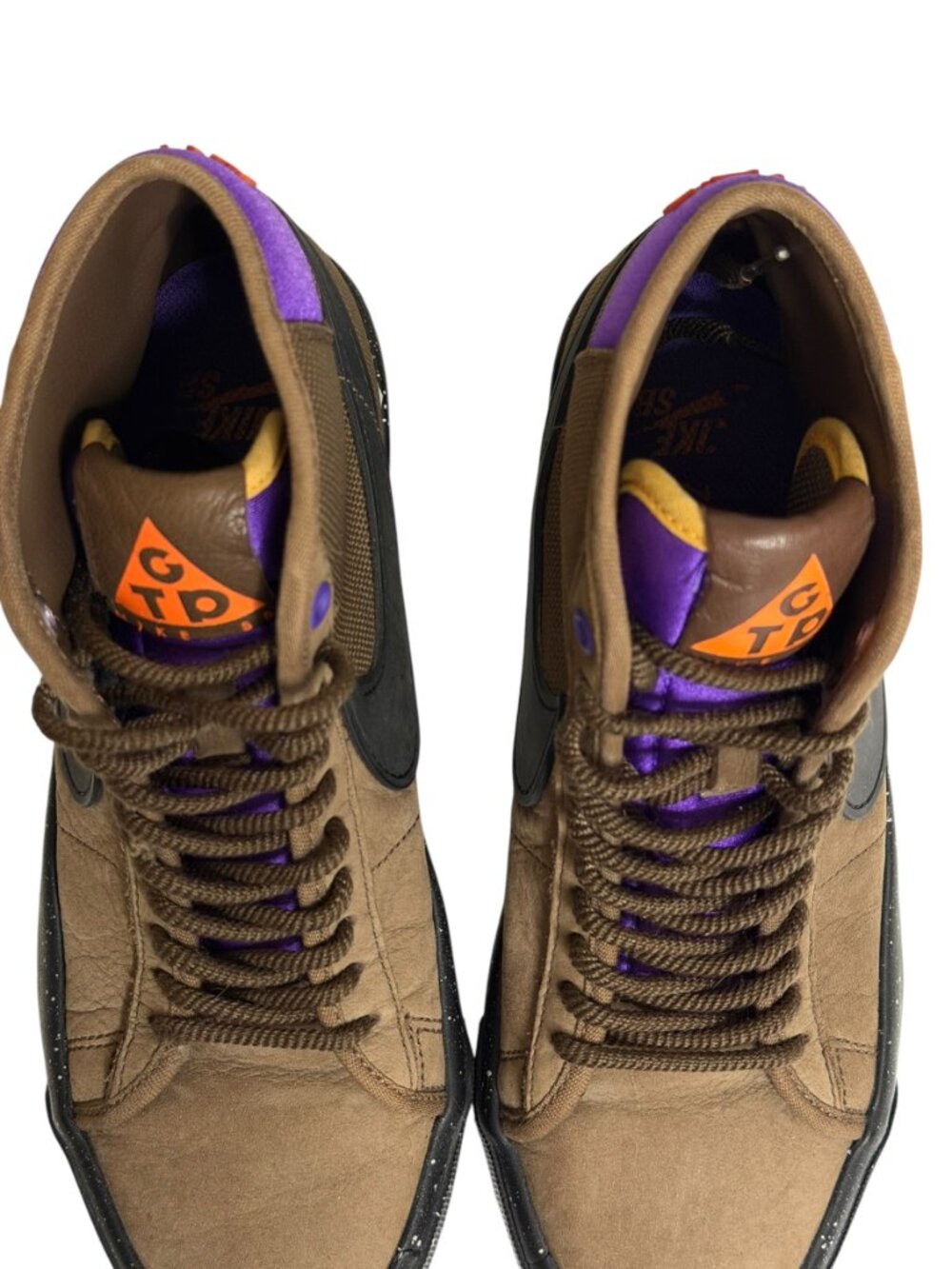 Nike SB Zoom Blazer Booties  Shoes Womens Leather Brown Purple 5.5 - Picture 5 of 10